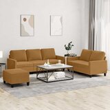  3-dijelni set sofa s jastucima smeđi baršunasti Smeđa u