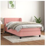 vidaXL Box spring postelja z vzmetnico roza 90x200 cm žamet Cene