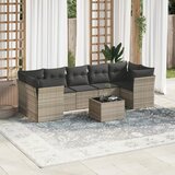 vidaXL 8-dijelni set vrtnih sofa od poliratana s jastucima svjetlosivi | shoptok.hr