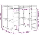  Krevet na kat sa stolom i ljestvama bijeli 160x200 cm borovina | shoptok.hr
