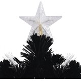  Božićno drvce s LED pahuljama crno 180 cm optička vlakna | shoptok.hr