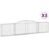  Lučne gabionske košare 3 kom 400x30x80/100 cm pocinčano željezo | shoptok.hr
