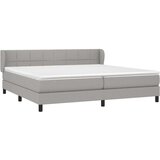  Box spring postelja z vzmetnico svetlo siva 200x200 cm blago, (20788908) | Shoptok.si