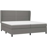  Box spring postelja z vzmetnico temno siva 200x200 cm blago, (20725226) | Shoptok.si