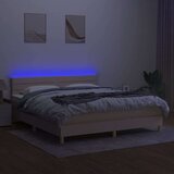  Krevet box spring s madracem LED krem 160x200 cm od tkanine | shoptok.hr