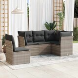 Maison Chic Seti vrtnega pohištva - Vrtna garnitura - Vrtni pohištvo set 5-delna z blazinami siv poli ratan, (21818022) | Shoptok.si