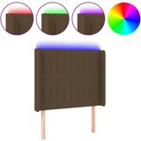 Maison Chic led posteljno vzglavje - vzglavna omarica - nočna omarica temno rjavo 83x16x118/128 cm blago, (21712808) Cene