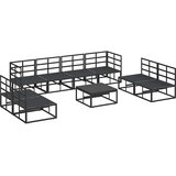  Sjedeća garnitura za vrt s jastukom 9 pcs Crna Aluminij | shoptok.hr