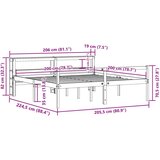  Postelja za starejše z vzglavjem 200x200 cm trdna borovina, (21303671) | Shoptok.si