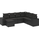  7-dijelni set vrtnih sofa od poliratana s jastucima crni | shoptok.hr