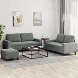 vidaXL Sedežna garnitura 3-delna temno sivo blago | Shoptok.si