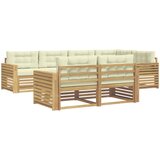  Set vanjskih sofa 7 kom. Bijela i krem Poliester Smeđa 331 x 172,5 x 73 cm | Shoptok.si