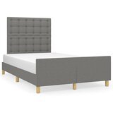 vidaXL Posteljni okvir z vzglavjem temno siv 120x190 cm tkanina Cene