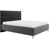 MID.YOU OBLAZINJENA POSTELJA 140 cm x 200 cm , les, tekstil, leseni material antracit | Shoptok.si