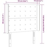  Uzglavlje s ušima svjetlosivo 93x16x118/128 cm od tkanine | shoptok.hr