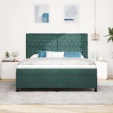 vidaXL Box Spring Postelja z Blazino Temno Zelena Super Kraljevska Žamet, (22052647) | Shoptok.si