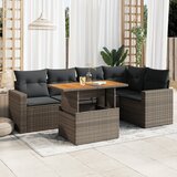 vidaXL 6-dijelni set vrtnih sofa od poliratana s jastucima sivi | shoptok.hr