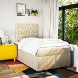  Krevet s oprugama i madracem krem 120 x 200 cm od tkanine | shoptok.hr