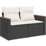 vidaXL 6-dijelni set vrtnih sofa s jastucima crni od poliratana bagrem | shoptok.hr