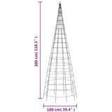 vidaXL Osvetljena novoletna jelka na drogu 550 LED toplo bela 300 cm | Shoptok.si