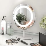  Kozmetičko ogledalo promjera 25 cm s trobojnim zasjenjenim LED ogledalom u bijeloj boji. | shoptok.hr