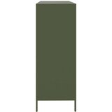 vidaXL Komoda olivno zelena 135x39x103,5 cm hladno valjano jeklo | Shoptok.si