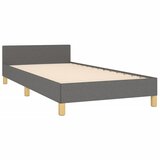  Okvir za krevet s uzglavljem tamnosivi 90x190 cm od tkanine | shoptok.hr
