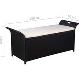 Poli Klop za shranjevanje z blazino 138 cm poli ratan črne barve | Shoptok.si