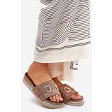 Boto Ladies Platform Sandals With Gold Decoration And Glitter Khaki Morisela | Shoptok.si