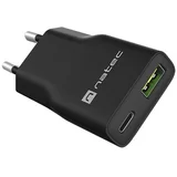 polnilec RIBERA GaN SLIM, 20 W, PD 3.0 QC 3.0 GaN, 1x USB-C, 1x USB-A