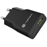 Natec RIBERA GAN SLIM MAINS CHARGER 1× USB-A + 1× USB-C 20W BLACK Cijene