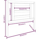  Uzglavlje za krevet crno 96 x 4 x 100 cm od masivne borovine | shoptok.hr