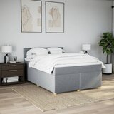 Krevet box spring s madracem svjetlosiva 160x200 cm tkanina | shoptok.hr
