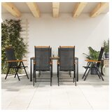 vidaXL 7-dijelni vrtni blagovaonski set crno-smeđi aluminijski | shoptok.hr