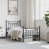  Metalni okvir kreveta uzglavlje i podnožje crni 90x190 cm | shoptok.hr
