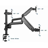 NOSAČ ZA TRI MONITORA GEMBIRD MA-DA3-01, montaža na stol, (full-motion), do 27”, up to 7 kg
