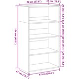  Visoka komoda boje hrasta 70 x 41 x 124 cm konstruirano drvo | shoptok.hr
