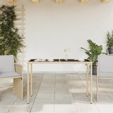  Vrtni stol sa staklenom pločom bež 115x54x74 cm od poliratana | Eponuda.com