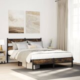 vidaXL Posteljni okvir brez vzmetnice hrast 90x190 cm inženirski les Cene