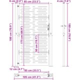 vidaXL Vrtna vrata Crna 105 x 175 cm Čelik s praškastim premazom | shoptok.hr