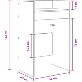 Dj stol Crni hrast 62 x 45 x 102 cm Konstruirano drvo | shoptok.hr