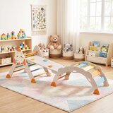 Notranja igrala > Igrače in hobi > Plezala za otroke 8 v 1 Montessori zložljivi leseni plezalni komplet, notranji igralni komplet za otroke Cene