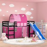  The Living Store Otroški pograd s tunelom roza 90x190 cm trdna borovina - Otroški Pograd, (21449061) | Shoptok.si