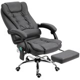 Nesta Pisarniški stol z masažo in gretjem, ergonomski, 6 masažnih točk, naslon za noge, siv, 65 x 160 x 104 cm, (5000493810) | Shoptok.si