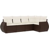 vidaXL 5-dijelni set vrtnih sofa s jastucima poliratan smeđi | shoptok.hr