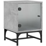  Noćni ormarići staklena vrata 2 kom boja betona 35x37x50 cm | shoptok.hr