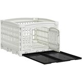  Igraonica za pse s 4 panela 122 x 106,5 x 82 cm Plastika Bijela | shoptok.hr