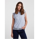Pieces Light Blue Lace Top Olline - Women | ePonuda.com