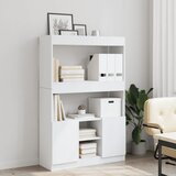  Visoka komoda bijela 92 x 33 x 140 cm od konstruiranog drva | shoptok.hr