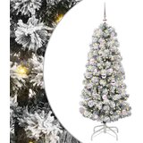 vidaXL Umetno Zložljivo Božično Drevo Zelena in bela 150 cm PVC | Shoptok.si